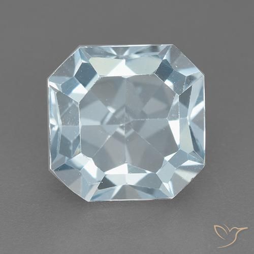 3.14ct Натуральный Небесно Голубой Топаз, Изумрудная огранка, Чистота VVS