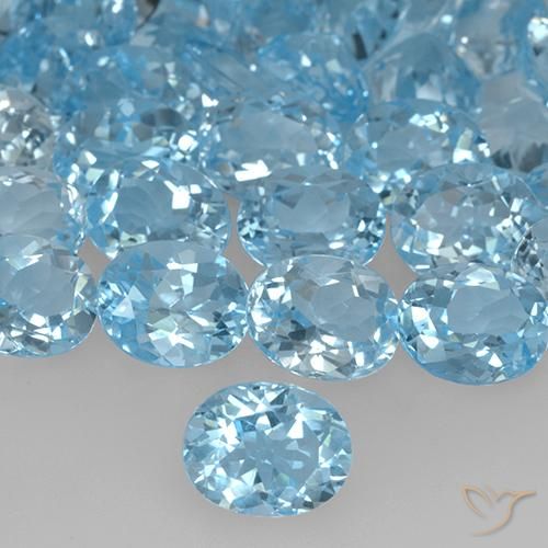 3.38ct Натуральный Небесно Голубой Топаз, Овал, VVS-VS