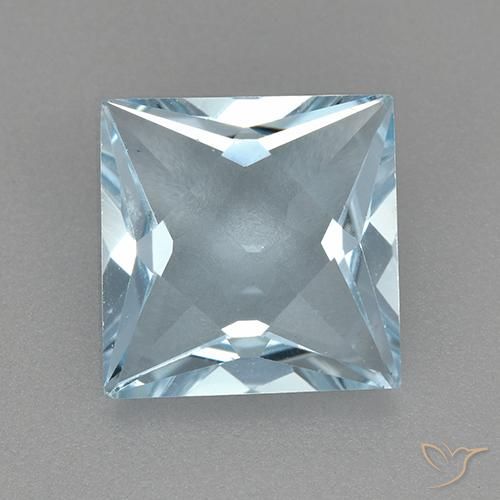 2.79ct Натуральный Небесно Голубой Топаз, Квадрат, Чистота VVS