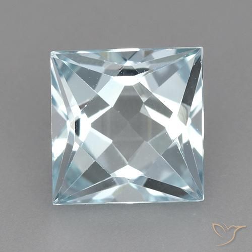 3.15ct Натуральный Небесно Голубой Топаз, Квадрат, Чистота VVS