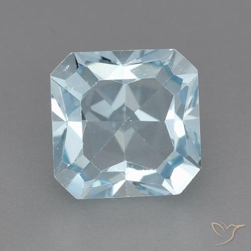 3.22ct Натуральный Небесно Голубой Топаз, Изумрудная огранка, Чистота VVS