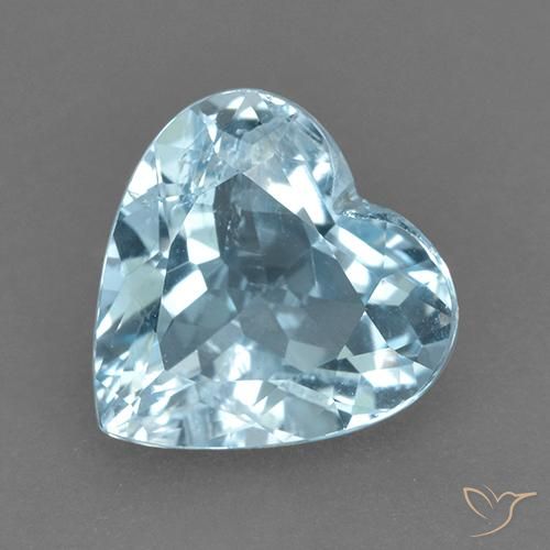 4.47ct Натуральный Небесно Голубой Топаз, Сердце, VVS-VS