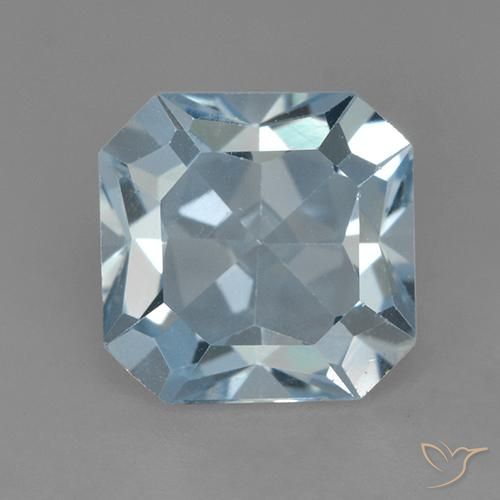 3.06ct Натуральный Небесно Голубой Топаз, Изумрудная огранка, VVS-VS