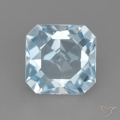 3.09ct Натуральный Небесно Голубой Топаз, Изумрудная огранка, VVS-VS