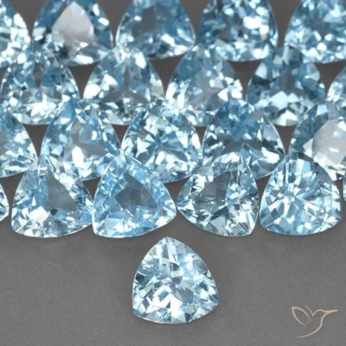 1.38ct Натуральный Небесно Голубой Топаз, Триллион, Чистота VS