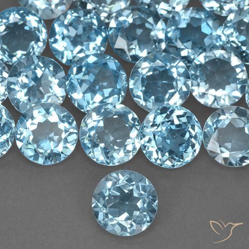 2.38ct Натуральный Небесно Голубой Топаз, Круглый, Чистота VS