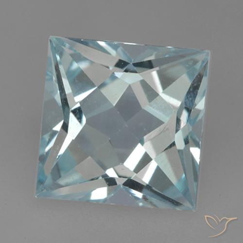 3.31ct Натуральный Небесно Голубой Топаз, Квадрат, Чистота VVS