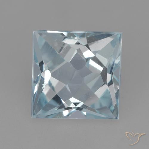 2.01ct Натуральный Небесно Голубой Топаз, Квадрат, VVS-VS