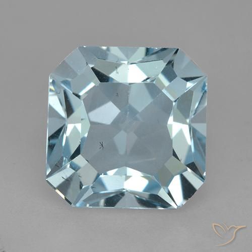 4.41ct Натуральный Небесно Голубой Топаз, Изумрудная огранка, VVS-VS