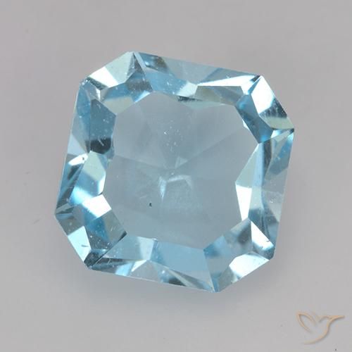 4.11ct Натуральный Небесно Голубой Топаз, Изумрудная огранка, VVS-VS