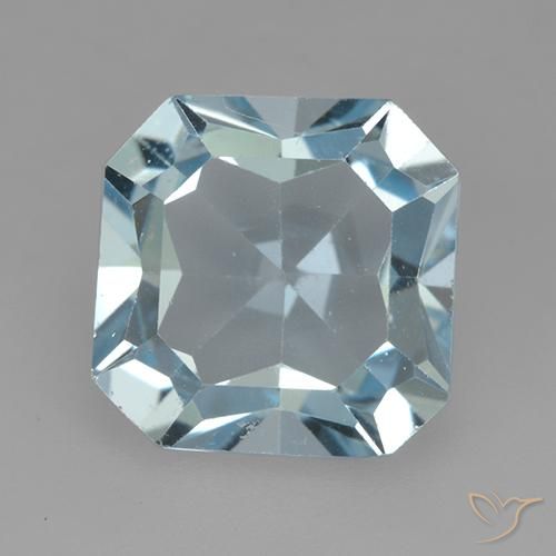 4.18ct Натуральный Небесно Голубой Топаз, Изумрудная огранка, VVS-VS