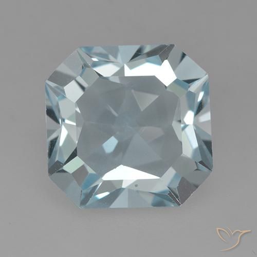 4.26ct Натуральный Небесно Голубой Топаз, Изумрудная огранка, Чистота VVS