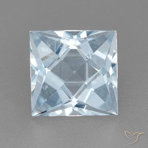 2.01ct Натуральный Небесно Голубой Топаз, Квадрат, VVS-VS