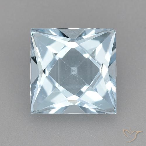 1.99ct Натуральный Небесно Голубой Топаз, Квадрат, Чистота VVS