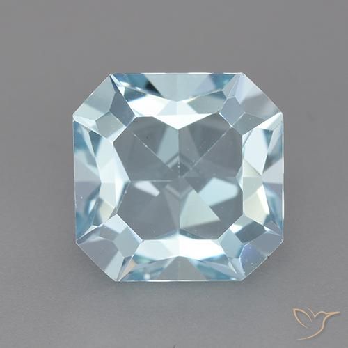 4.23ct Натуральный Небесно Голубой Топаз, Изумрудная огранка, Чистота VVS