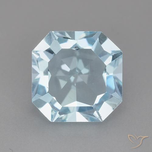 3.94ct Натуральный Небесно Голубой Топаз, Изумрудная огранка, VVS-VS