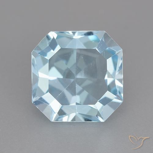 4.13ct Натуральный Небесно Голубой Топаз, Изумрудная огранка, Чистота VVS