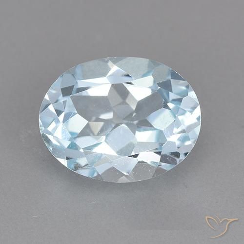2.46ct Натуральный Небесно Голубой Топаз, Овал, VVS-VS