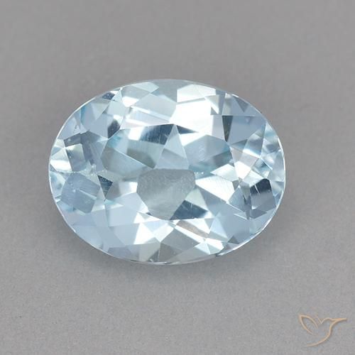 2.32ct Натуральный Небесно Голубой Топаз, Овал, VVS-VS