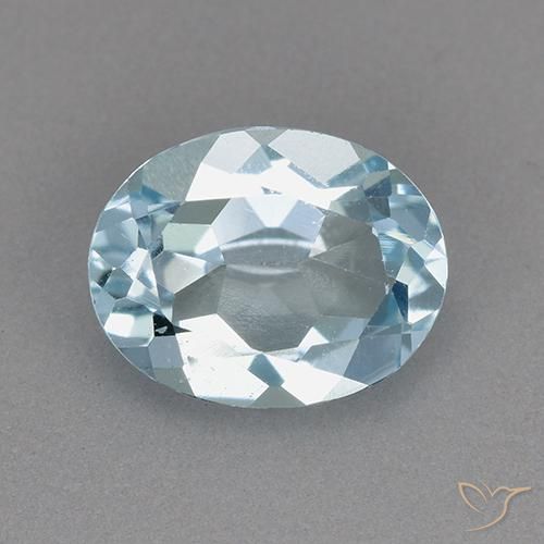 2.11ct Натуральный Небесно Голубой Топаз, Овал, VVS-VS