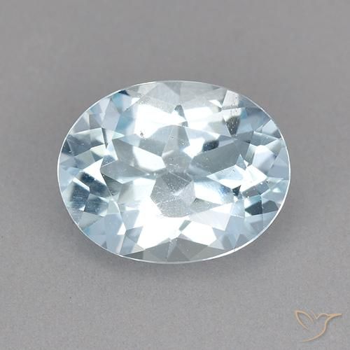 2.14ct Натуральный Небесно Голубой Топаз, Овал, VVS-VS