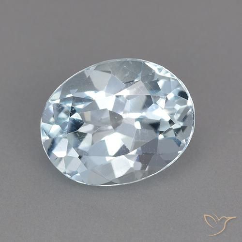 2.40ct Натуральный Небесно Голубой Топаз, Овал, VVS-VS
