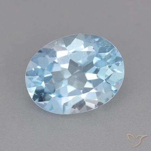 2.20ct Натуральный Небесно Голубой Топаз, Овал, VVS-VS
