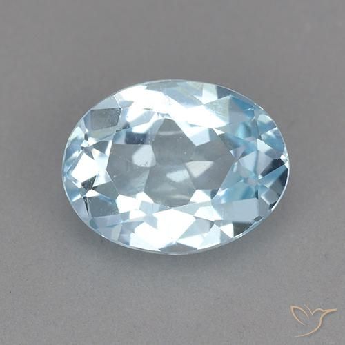 2.25ct Натуральный Небесно Голубой Топаз, Овал, VVS-VS