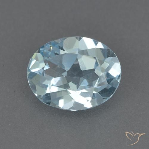 2.24ct Натуральный Небесно Голубой Топаз, Овал, VVS-VS