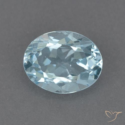 2.36ct Натуральный Небесно Голубой Топаз, Овал, VVS-VS