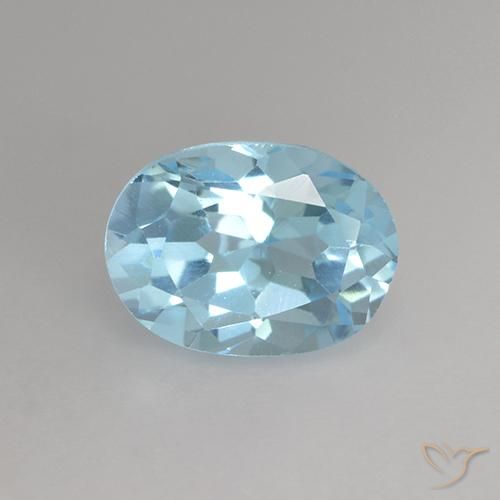 1.19ct Натуральный Небесно Голубой Топаз, Овал, VVS-VS