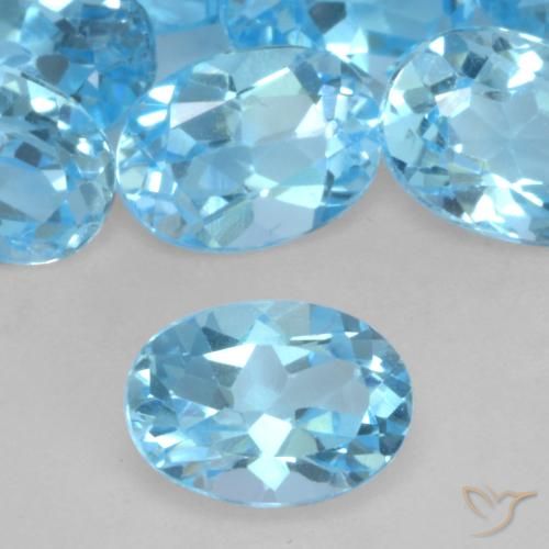 0.99ct Натуральный Свисс-Блю Топаз, Овал, VVS-VS
