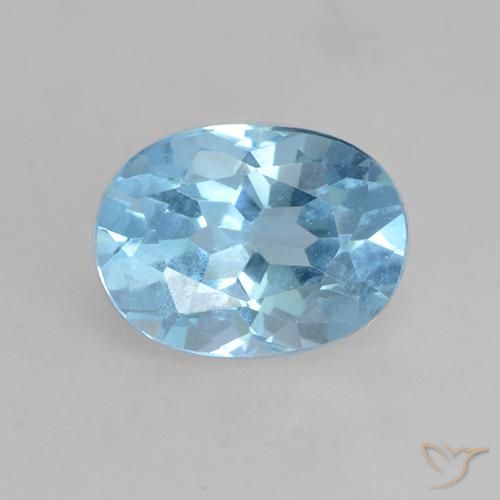 1.24ct Натуральный Свисс-Блю Топаз, Овал, VVS-VS