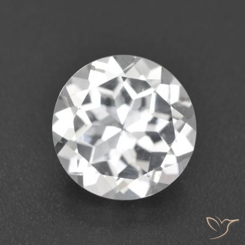 3.62ct Натуральный Белый Топаз, Круглый, VVS-VS