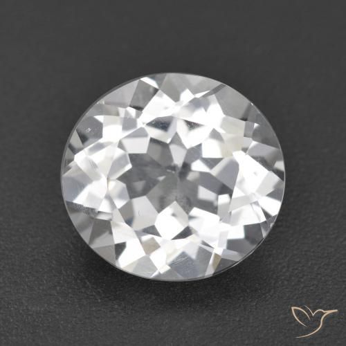 3.52ct Натуральный Белый Топаз, Круглый, VVS-VS