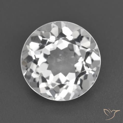 3.80ct Натуральный Ясно Белый Топаз, Круглый, Чистота VVS