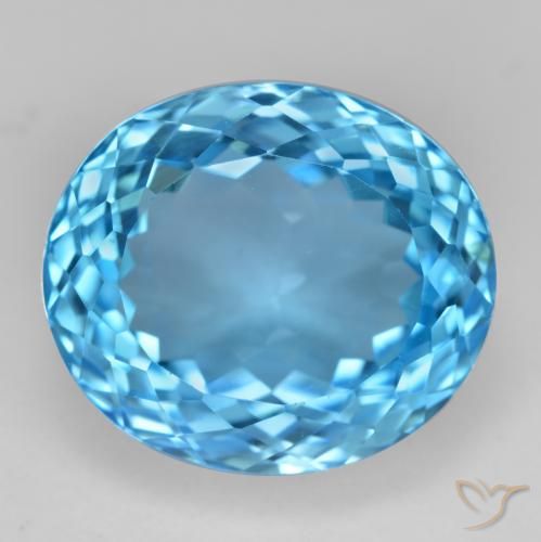 17.73ct Натуральный Свисс-Блю Топаз, Овал, Чистота VVS