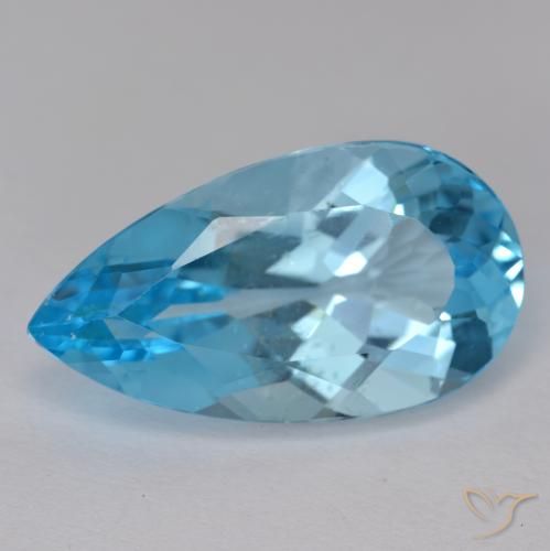 13.99ct Натуральный Свисс-Блю Топаз, Форма груши, VS-SI