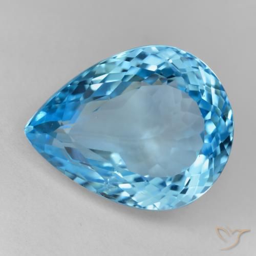 19.07ct Натуральный Свисс-Блю Топаз, Форма груши, VVS-VS
