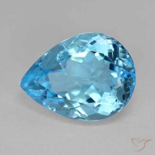 14.54ct Натуральный Свисс-Блю Топаз, Форма груши, VS-SI