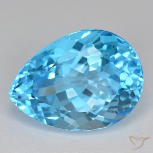 17.71ct Натуральный Свисс-Блю Топаз, Форма груши, VVS-VS