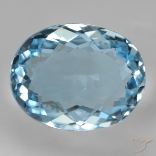 18.39ct Натуральный Свисс-Блю Топаз, Овал, Чистота VVS