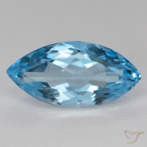 16.33ct Натуральный Свисс-Блю Топаз, Маркиза, VVS-VS