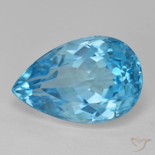 16.77ct Натуральный Свисс-Блю Топаз, Форма груши, Чистота VVS