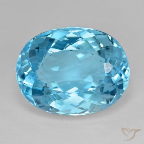21.25ct Натуральный Свисс-Блю Топаз, Овал, Чистота VS
