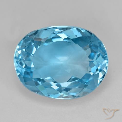 19.96ct Натуральный Свисс-Блю Топаз, Овал, Чистота VS