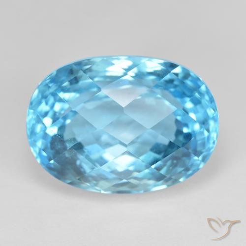24.17ct Натуральный Свисс-Блю Топаз, Овал, Чистота VS