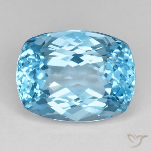 25.71ct Натуральный Небесно Голубой Топаз, Подушка, VVS-VS