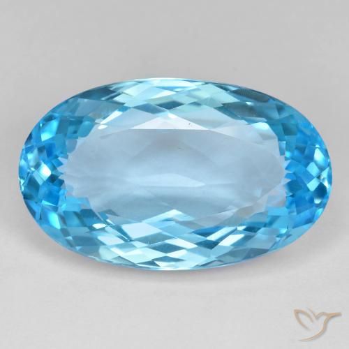 29.65ct Натуральный Небесно Голубой Топаз, Овал, VVS-VS