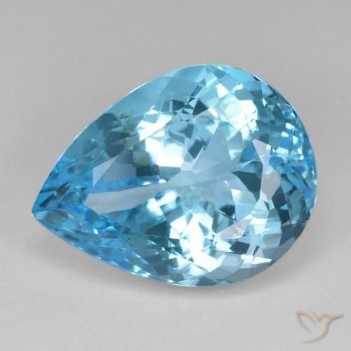 25.31ct Натуральный Свисс-Блю Топаз, Форма груши, VVS-VS